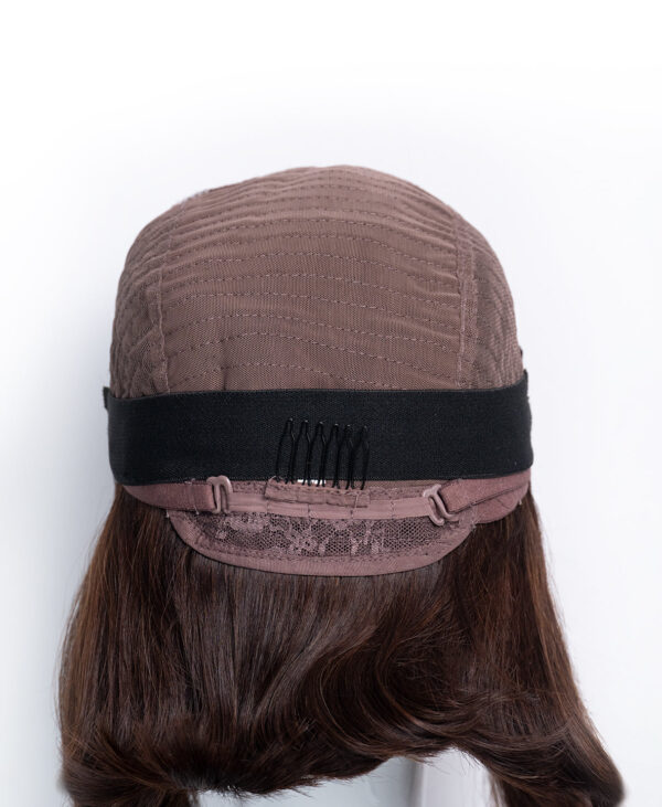 DSC07559-a wedge bob t-part human wig - 8" chocolate brown.