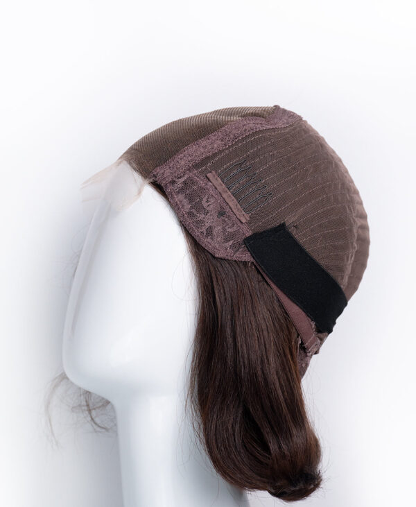 DSC07632-a wedge bob t-part human wig - 8" chocolate brown.