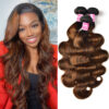 FB30BW_2327303f-e82a-4f3b-baeb-5a484d4d36d5 Sunber Hair Brown Balayage #1b/30 Highlight Color Body Wave Human Virgin Hair 3 Bundles Deal - 22 24 26 28