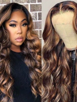 Extra 70% OFF | Sunber Trendiest Highlight Balayage Blonde Human Hair Lace Front Wigs - 18 / 13*4 Lace Front