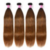 FB30ST_4 Sunber Ombre Dark Roots Balayage Color Silk Straight Human Hair Weaves 3 Bundles Deal - 30 30 30
