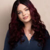 wavy human wig - 20" rooted red.