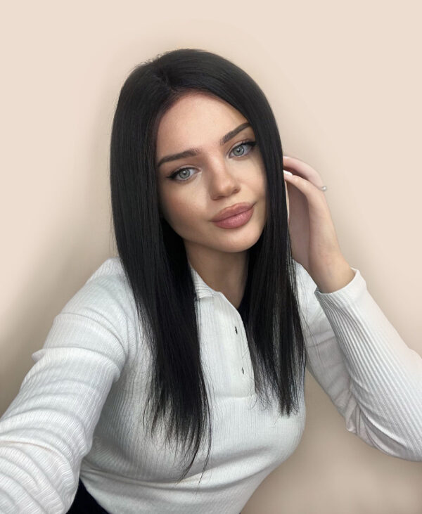 IMG_6468-a front lace human wig - 14" natural black.