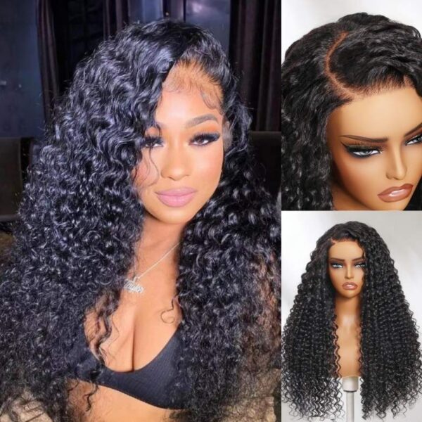 Sunber 5*5 Glueless HD Lace Closure Wig Deep Wave Human Hair Wigs - 16 / 250%