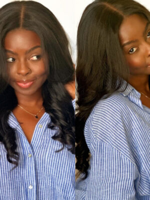 Sunber Yaki Straight Glueless Pre-cut 7x5 Bye Bye Knots Lace Closure Wig With Bleach Knots - 20 / 7*5 Bye Bye Knots-180%