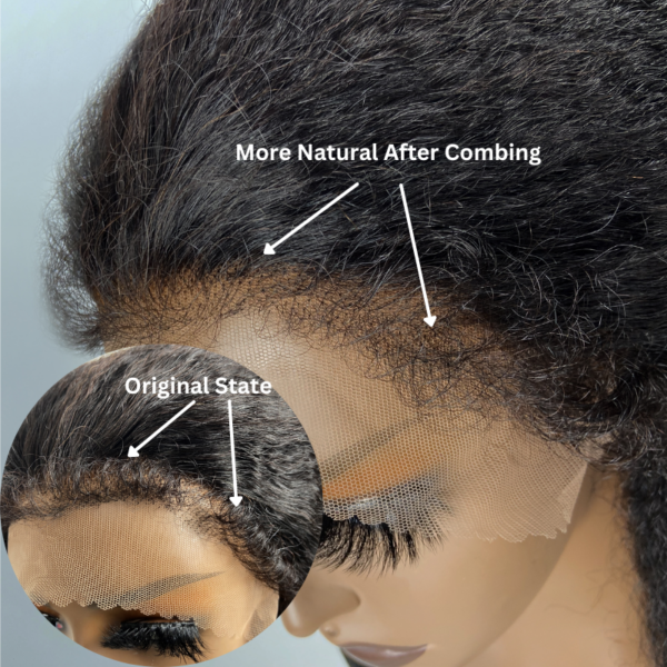 Sunber Kinky Straight Glueless Wig Invisible 5*5 HD Lace Wig Human Hair - 24 /  Kinky Edge 13*4 Lace Frontal