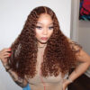 QQ_20220126120920 Chestnut Brown Curly Wig HD Lace Front Wigs 180% Density Human Hair Wigs - 13x4 Lace / NO / 28 inch