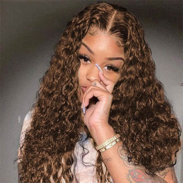 Faba 360 HD Lace Front Pre-plucked Wigs Chestnut Brown Curly Wigs - 360 Lace / 150% / 26inch