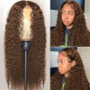 Faba 360 HD Lace Front Pre-plucked Wigs Chestnut Brown Curly Wigs - 360 Lace / 150% / 26inch