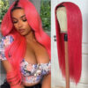 SunberPinkLaceWIG Sunber Straight Ombre Light Pink 13x4 Lace Front Wig With Baby Hair For Women - 18