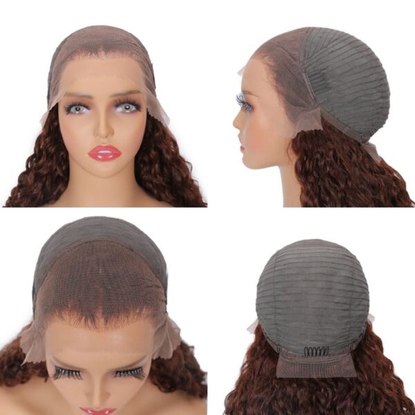 BOGO Sunber Reddish Brown Wet And Wavy 13*4 Lace Front Wigs Water Wave Pre-Plucked Human Hair Wigs - 22 / 13*4 Lace Frontal