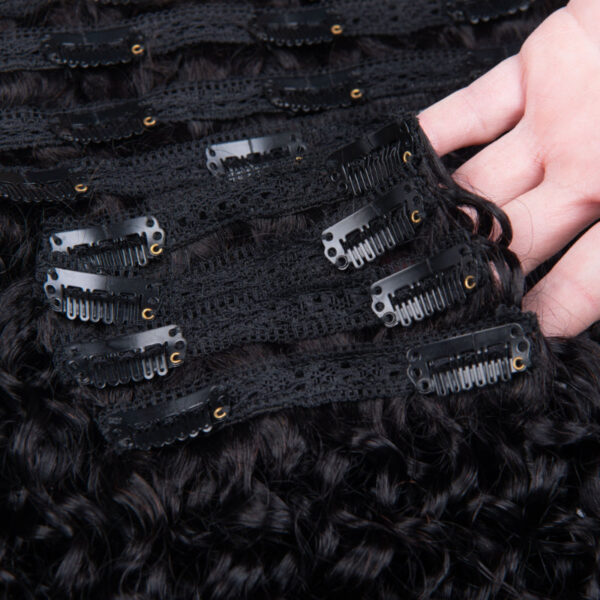 Sunber 9pcs Clip-in Curly Hair Extensions Soft & Natural Real Human Hair - 20（Pack of 9）