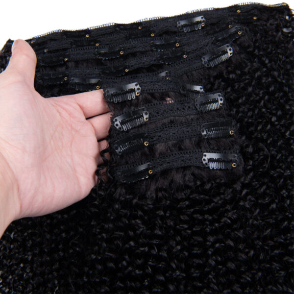 SunberkinkycurlyhairExtensions Sunber Clip in Hair Extensions 9pcs No Lace Kinky Curly Human Hair For Women - 24(Pack of 9)