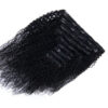 SunberkinkycurlyhairExtensions04 Sunber Clip in Hair Extensions 9pcs No Lace Kinky Curly Human Hair For Women - 24(Pack of 9)