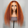 0 OFF Sunber Kinky Straight 13*4 Pre-Everything Wig Ginger Copper Red Highlight Lace Front Wigs - 18 / 13x4 Lace-Kinky Straight