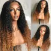 T1B30curly-1_b634cf21-25ae-4181-b5df-03e27a9aba8d Ombre Color Curly Wig Lace Closure Wig Black With Medium Brown Human Hair Wig - 13x4 Lace / 180% / 28inch