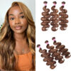 Sunber Ombre Blonde Highlight Body Wave 3 Bundles Human Hair Weave Extensions - 26 26 26