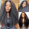 Sunber Kinky Straight Glueless Wig Invisible 5*5 HD Lace Wig Human Hair - 24 /  Kinky Edge 13*4 Lace Frontal