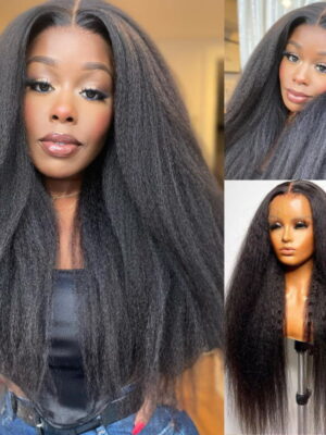 Untitleddesign_3_ca71ab14-e7b3-4880-bcf3-4a455d60490f Sunber Kinky Straight Glueless Wig Invisible 5*5 HD Lace Wig Human Hair - 24 / Kinky Edge 13*4 Lace Frontal