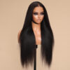 BOGO Sunber Yaki Straight Glueless Pre-cut 7x5 Bye Bye Knots Lace Closure Wig With Bleach Knots - 24 / 7*5 Bye Bye Knots