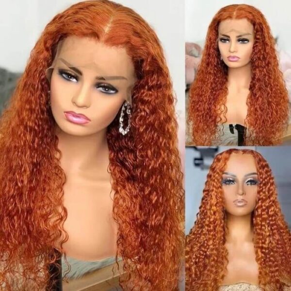 a834a9303e67a05b8a2ca4fa2a9f6350 Ginger Color Wig Curly Wig 180% Density 4*4/13*4/13*6 Lace Front Wig - 13x6 Lace / NO / 18inch