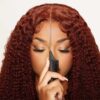 Pre-Cut Lace Wear Go Glueless Wig Reddish Brown Pure Color Deep Wave Breathable - 5x5 Lace / 180% Density / 28 inch