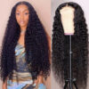 Sunber 5*5 Glueless HD Lace Closure Wig Deep Wave Human Hair Wigs - 28 / 250%