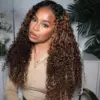 balayagecurly-1 Curly HD Lace Front Wigs 180% Density Wig Balayage Highlight Wig Human Hair - 13x6 Lace / NO / 24inch