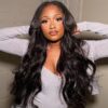 Natural Black Body Wave 13x4 HD Lace Front Wigs 180% Density 100% Human Hair - 13x4 Lace / 16inch