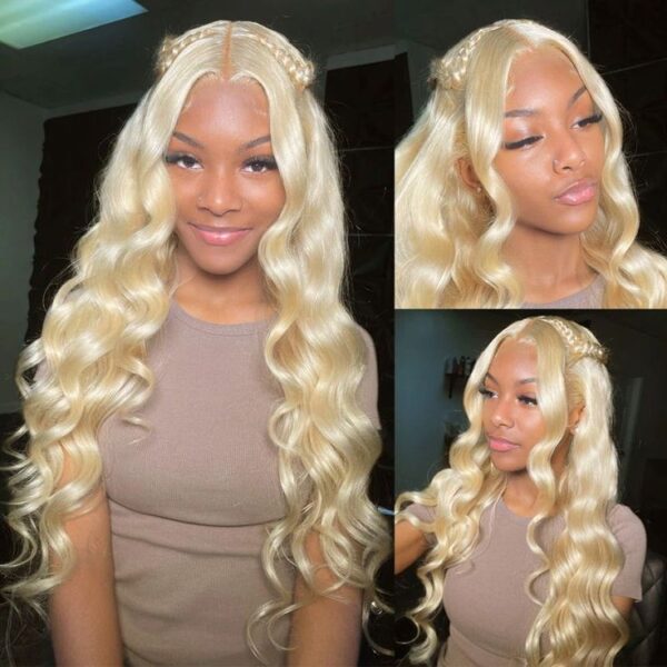 bc7f311d4ad3ab8d91766aa4008d4c56 Pre-Cut Lace Wear Go Glueless Wig 613 Blonde Pure Color Body Wave Breathable - 5x5 Lace / 150% Density / 16 inch