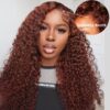 bf0abfe9-4424-40d9-8771-dfb951d41e65 Extra 60% OFF | Sunber Reddish Brown Jerry Curly 13x4/7×5 Bye Bye Knots Lace Front Wig Real Human Hair - 22 (Fast Shipping) / 7×5 Bye Bye Knots-180%