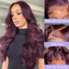 body4 New Color Deep Purple Color Glueless 180% Density Body Wave wig 13x4 Transparent Frontal HD Lace Wig - 4x4 Lace / 180% / 18inch