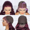 body7 New Color Deep Purple Color Body Wave Wig Transparent Frontal HD Lace Wig 180% Density Hair Wig - 13x4 Lace / Yes( +.00 ) / 24inch
