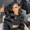 Natural Black Body Wave 13x4 HD Lace Front Wigs 180% Density 100% Human Hair - 13x4 Lace / 16inch