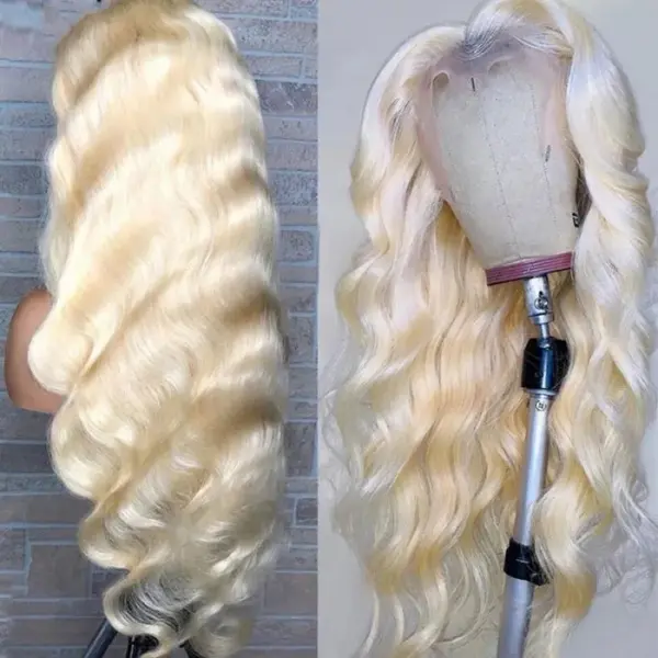 #613 Blonde Body Wave 360 Transparent Lace Front Wigs - 360 Lace / 180% / 16inch