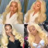 #613 Blonde Body Wave 360 Transparent Lace Front Wigs - 360 Lace / 180% / 16inch