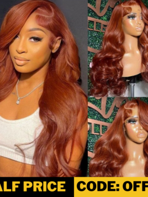 boo_4 50% OFF Sunber Copper Brown Body Wave 13x4 Lace Front Wigs Pre-Plucked With Babyhair - 20 / 150%
