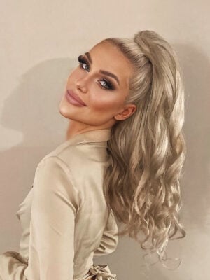 half up/half down #60 platinum blonde. - 20"