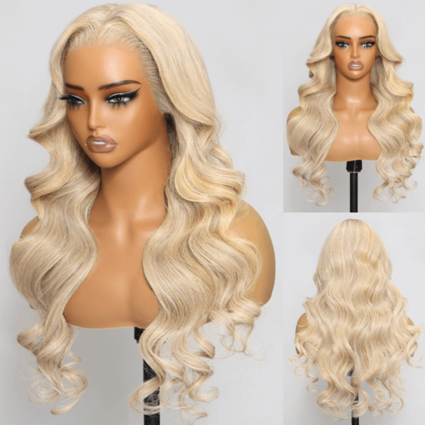 Extra 70% Off Sunber Layered Cut Dusty Blonde Body Wave Pre-Everything 13X4 Frontal Human Hair Wigs - 24