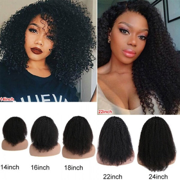 Flash Sale 0 Off Sunber Afro Kinky Curly 5x5 HD Transparent Lace Closure Wig 180% Density Glueless Human Hair Wig - 26
