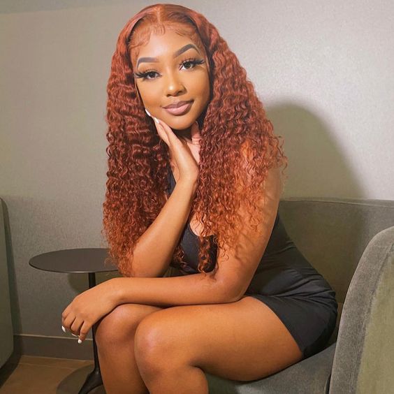 ced7b0e98927f4422c8f60c837278b2a Ginger Color Wig Curly Wig 180% Density 4*4/13*4/13*6 Lace Front Wig - 13x6 Lace / NO / 18inch