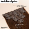 clipins-PDPinfographics-inviz_3213e0c6-6cd0-4afb-8207-49f7e9df62aa Invisible clip-in hair extensions #8 dark blonde. - 20" / Classic