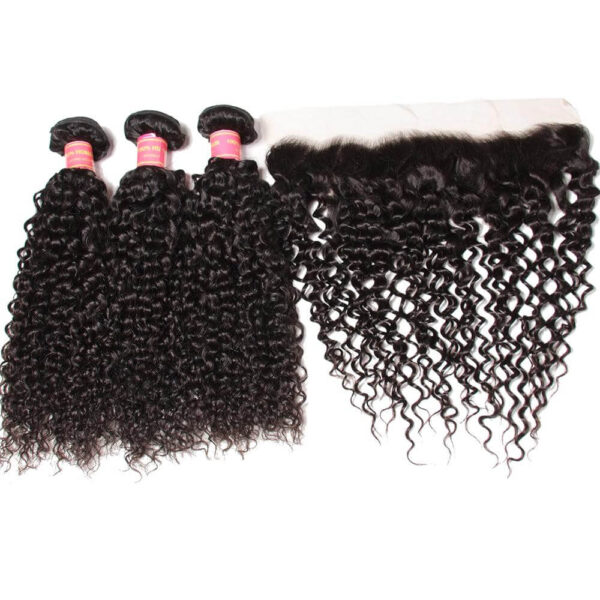 curly_hair_1_92fe1e80-ebd6-4abb-aa09-304b899c6539 Sunber Hair Indian Curly Hair Lace Frontal with 3 Bundles, 100% Virgin Human Hair Extensions Wefts - 14 16 18+10 / 13*4 Lace Frontal