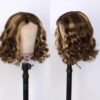 Short Glueless Body Wave Bob Wig 4x4/13x4 Lace Front Human Hair With Breathable Cap - 13x4 Lace / Brown Highlight / 10inch