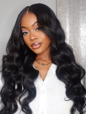 dc4582bfd664773160cd61bde3b25303 Natural Black Body Wave 13x4 HD Lace Front Wigs 180% Density 100% Human Hair - 13x4 Lace / 24inch