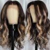 dula-tn27-lace-frontalwig3-20221229 Balayage Body Wave Wig HD Lace Front Wigs Black With Honey Blonde Wig - 4x4 Lace / NO / 14inch