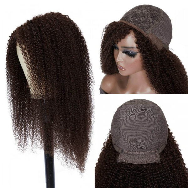 ec0957d1-9051-4ba9-83f6-2dd0f1f71d99 Clearance Sale Sunber Dark Brown Color Kinky Curly Glueless Wigs Human Hair Wigs 180% Density Flash Sale - 26