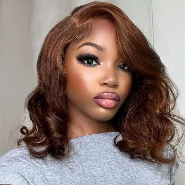 eccc8125a2b57c7a286e24b645b3aa6d Pre-Cut Lace Wear Go Glueless Wig Dark Brown Pure Color Body Wave Breathable - 4x4 Lace / 180% Density / 14 inch