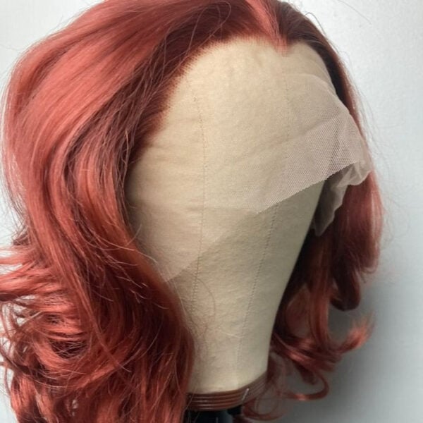 #33 Reddish Brown Body Wave Hair HD Lace 180% Density Short Bob Human Hair Wig - 4x4 Lace / 180% / 12inch
