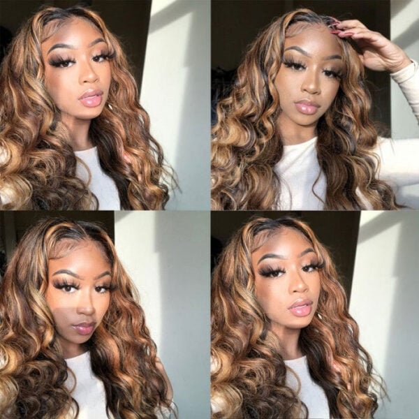 Extra 70% OFF| Sunber Body Wave Honey Blonde Highlights 7x5 Pre-Cut Lace Closure Human Hair Wig - 20 / 13x4 Pre Everything